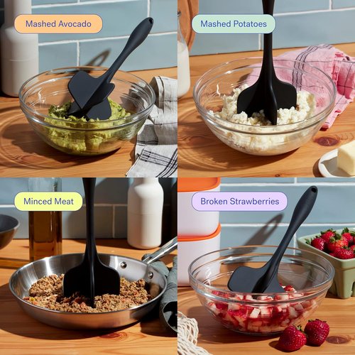 GIR: Get It Right Silicone Quad Meat Chopper - 12-Inch Slate - Non-Stick & Heat Resistant Handle