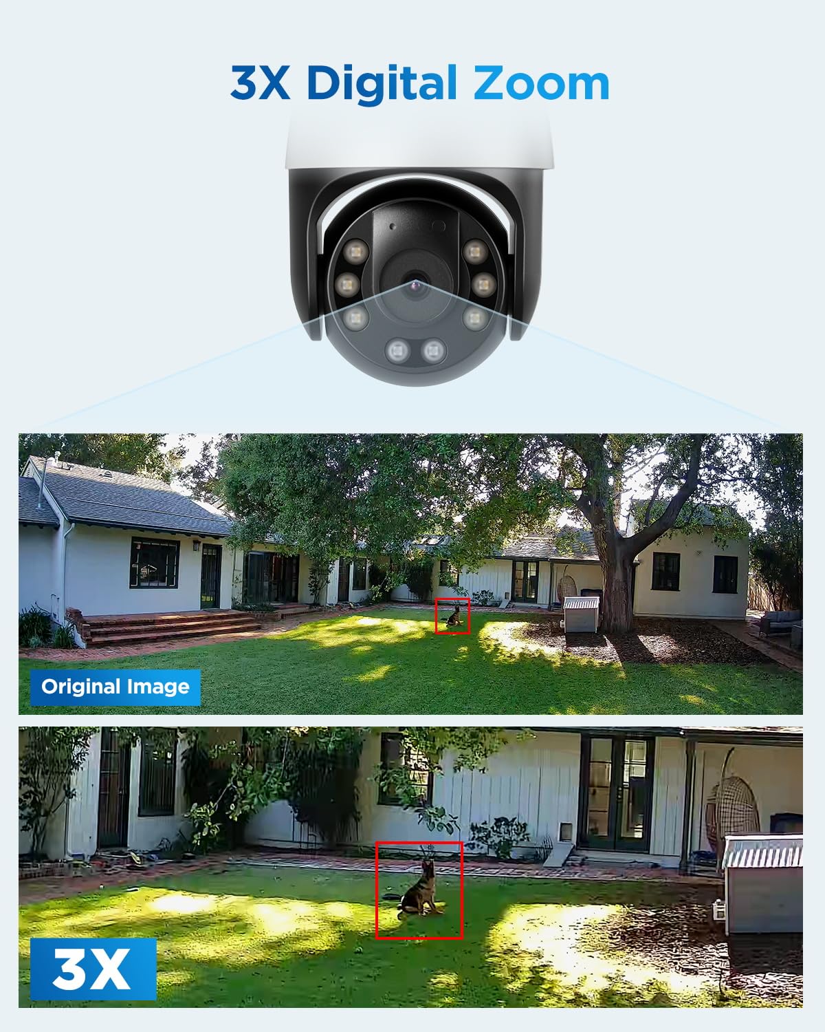 4COVR PoE PTZ Security Camera System, 350ｰ Pan 90ｰ Tilt 3X Digital Zoom, 4X 5MP PoE IP Camera, 8CH 4K NVR & 2TB HDD, AI Human Vehicle Detection, Smart Color Night Vision, Two Way Audio, LYM2XP5M0804