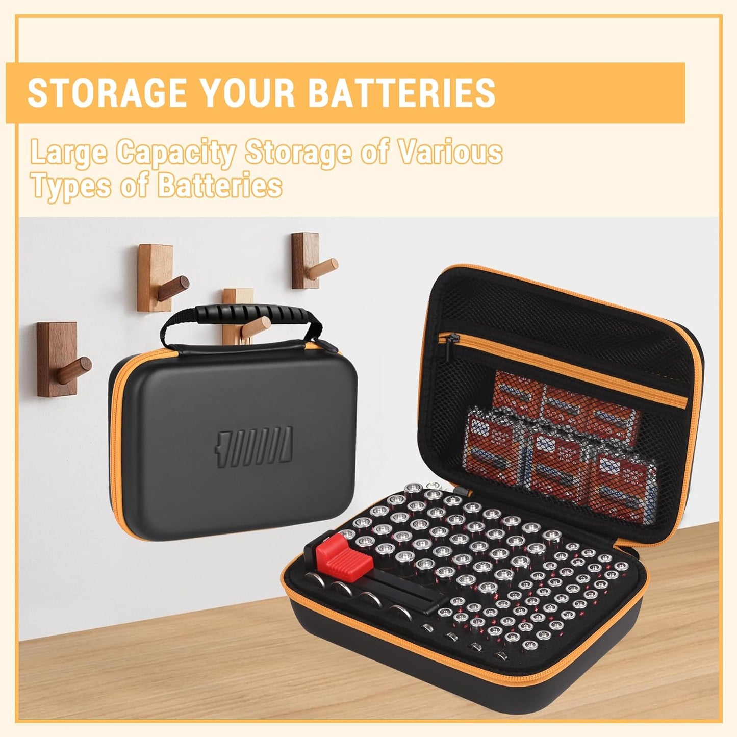 3 Pack 88 Battery Organizer Storage Case with Tester for AA AAA Button Battery Holder Carrying Batteries Variety