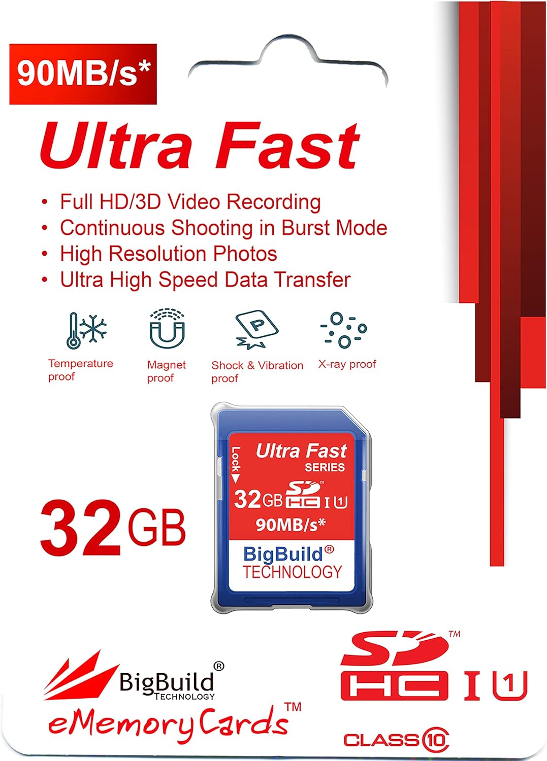 BigBuild Technology 32GB 90MB/s AZ421 Ultra Fast SD SDHC Memory Card for Kodak EasyShare PixPro Camera