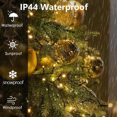 Easy Christmas Lights - 420 LED Waterfall Tree Topper | 8.2FT, 12 Lines, 8 Modes & Timer, Waterproof for 6FT Xmas Tree (Warm White)
