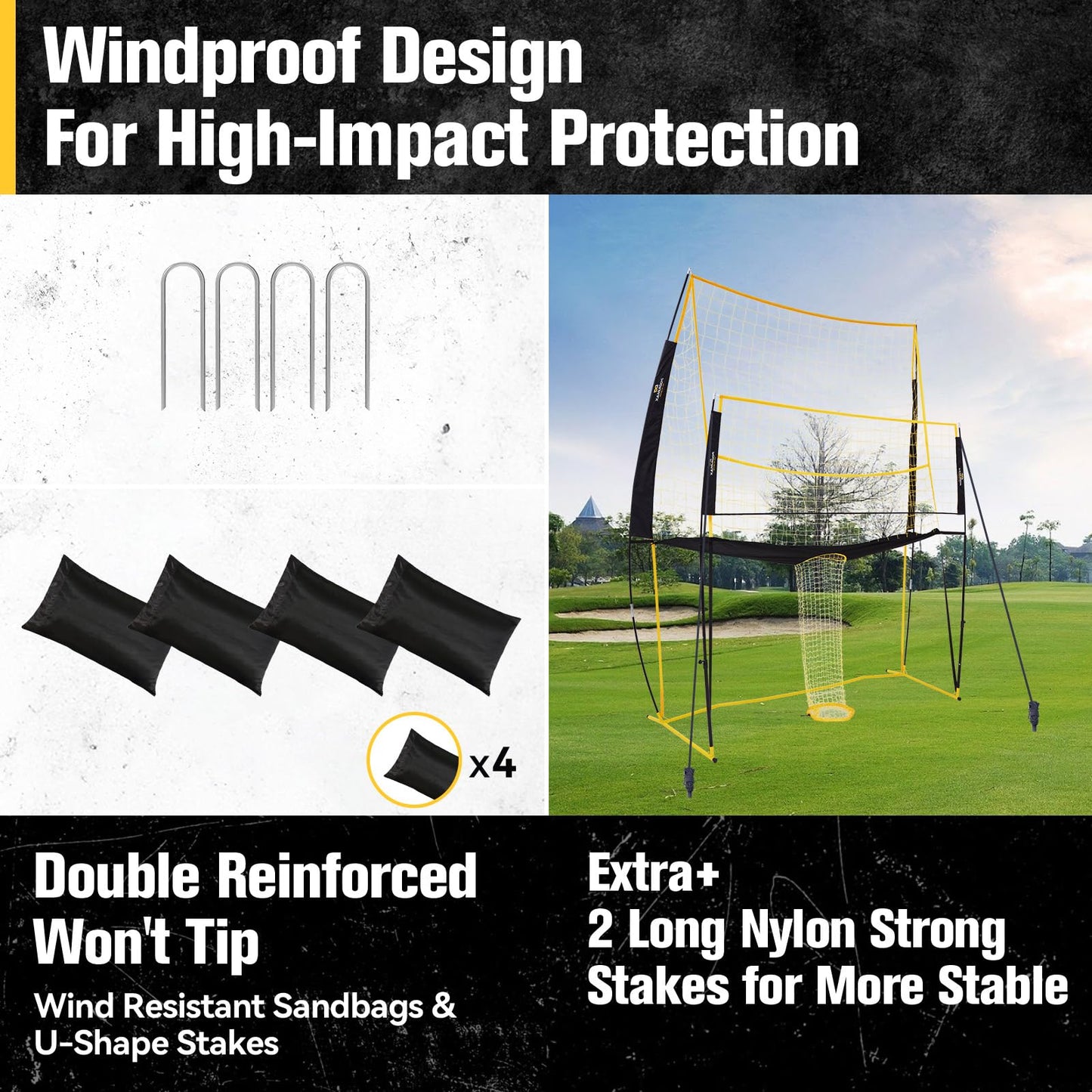 PodiuMax Volleyball Training Equipment, 11x8FT Adjustable 6.5–8 ft, Volleyball Practice Net for Serve & Spike, 2-in-1 Train & Play, Fast Setup, Stable Frame Training Net for Backyard Indoor Outdoor