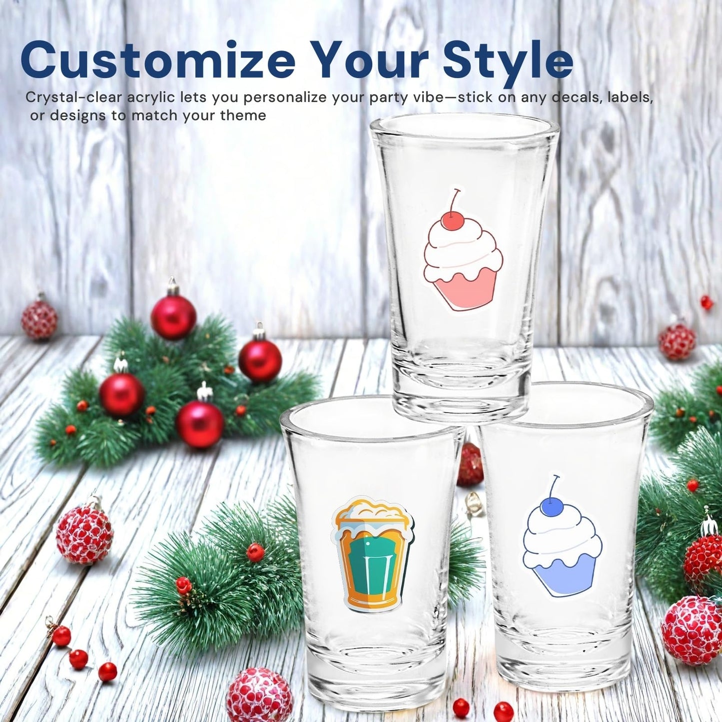 YIMITEE 144 Pack 1.2 OZ Acrylic Shot Glasses Set, Heavy Base Party Shot Glass Bulk, Clear Reusable Mini Cup, Small Kids Drinking Glassware for Whiskey, Liqueur, Jello, Cocktail, Vodka, Rum, Wine Bar