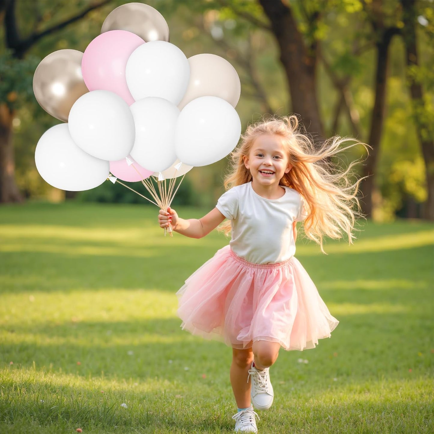 Ouddy Life White Balloon Garland Kit - 164Pcs Matte Latex Balloons in 5" to 18" Sizes for Celebrations