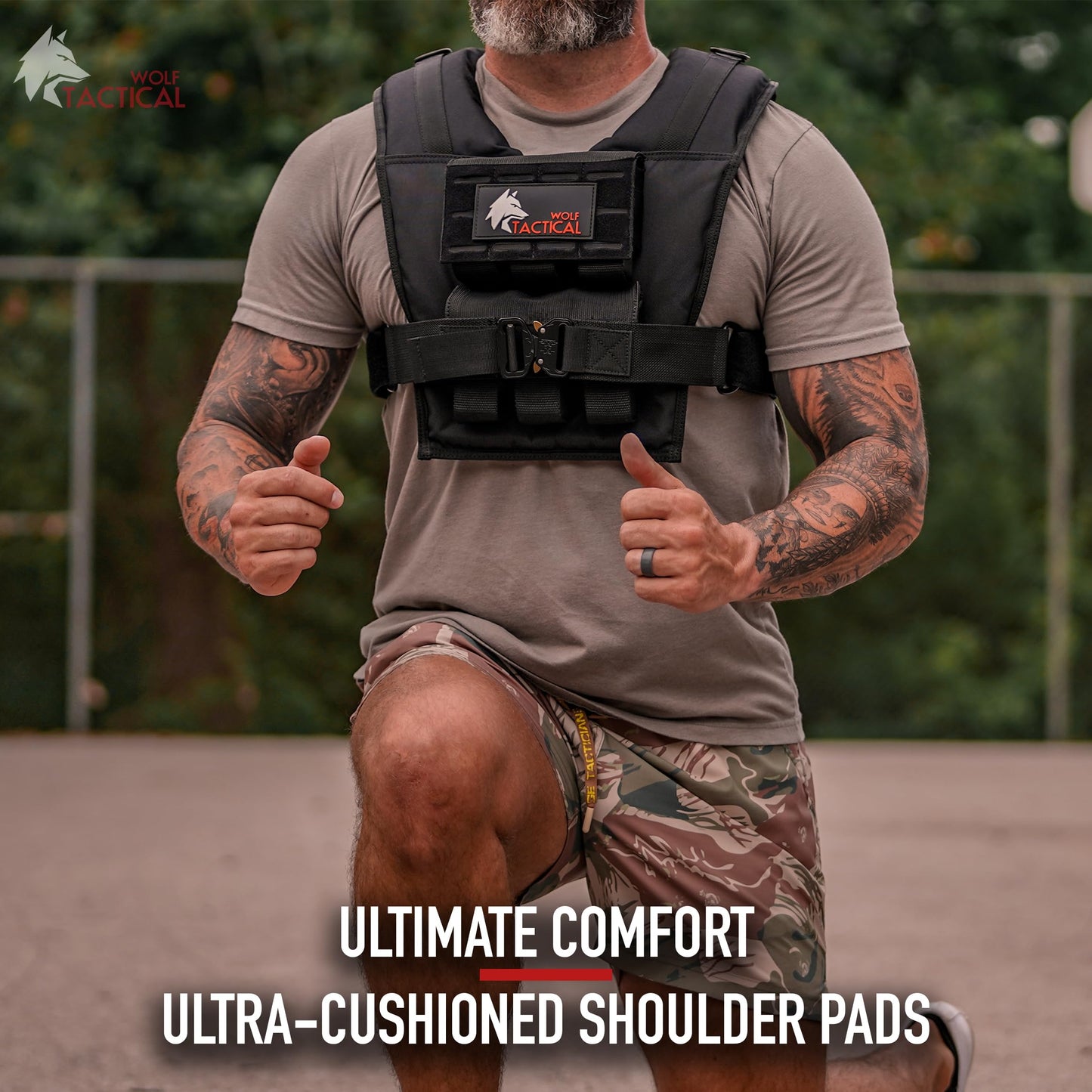 Wolf Tactical Men’s Weighted Vest - 35 lb Strength Training Weight Vest for Workouts