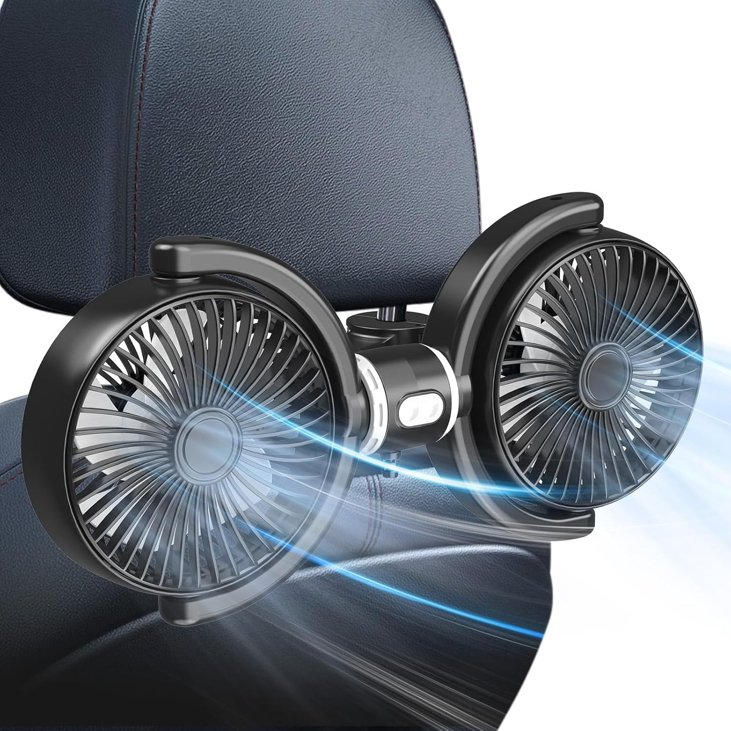 360 3-Speed Trustnice USB Car Fan for Backseat for Kids, Dual Head Car Seat Fan Independently Controlled Rotatable