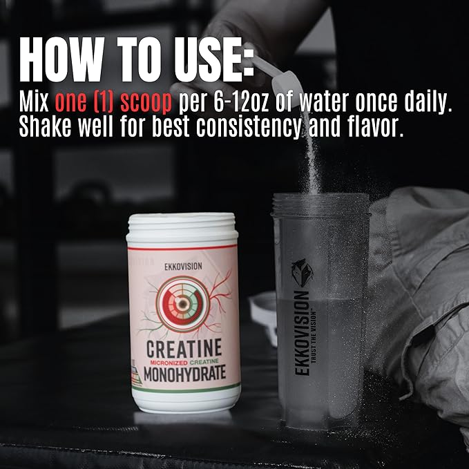 Ekkovision Creatine Monohydrate Powder, Micronized, Island Surge, Pre Workout & Post Workout Supplement for Men & Women, Energy Support, Easy to Mix in Shakes, Smoothies & Beverages, 100 Servings
