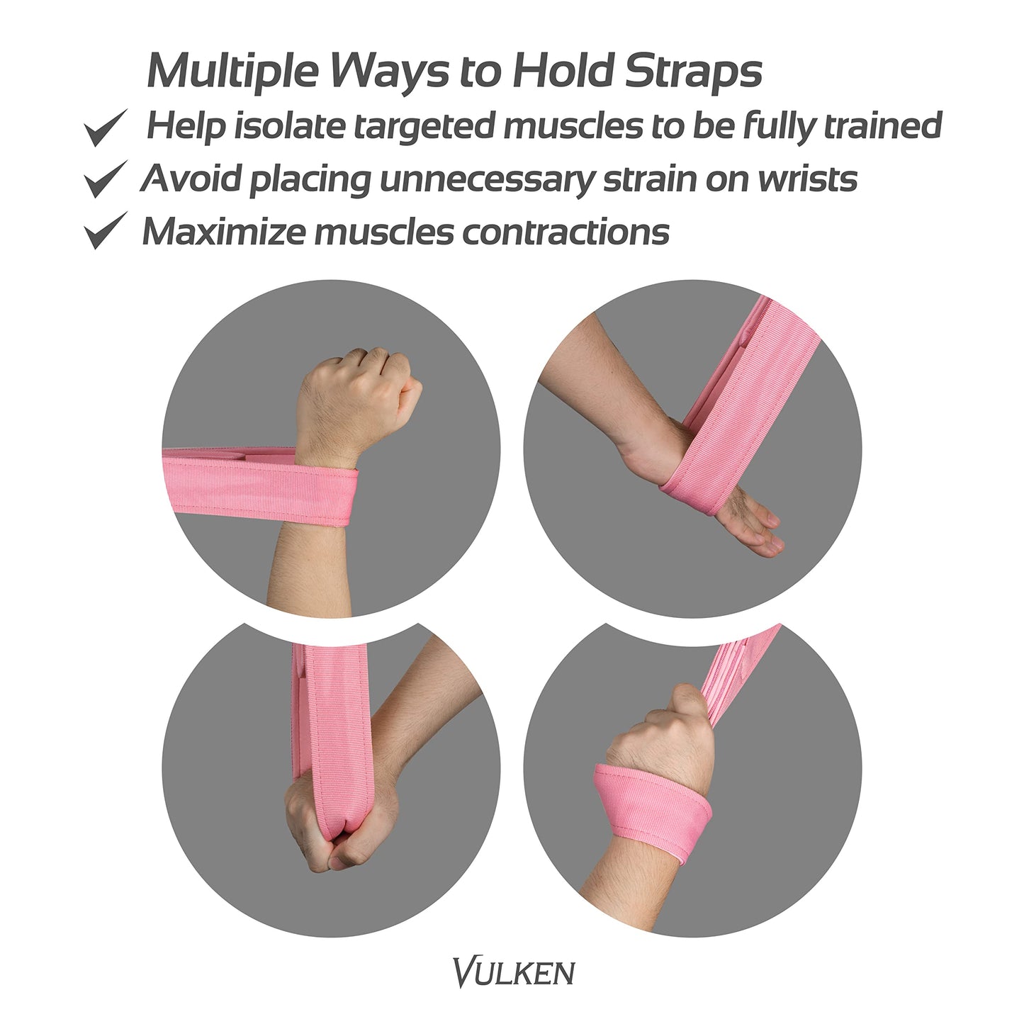 Vulken Tricep Rope Cable Attachment. 24 Inch & 17 Inch Two Lengths Built in One Pull Down Rope. Triceps Extension Straps Gym Equipment. Home Workout Handles for Resistance Bands, Pink