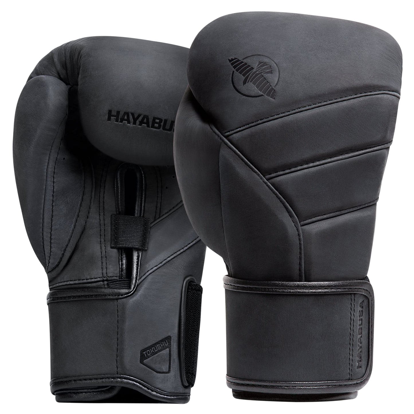 Hayabusa T3 LX Leather Boxing Gloves Men and Women for Training Sparring Heavy Bag and Mitt Work - Obsidan, 16 oz