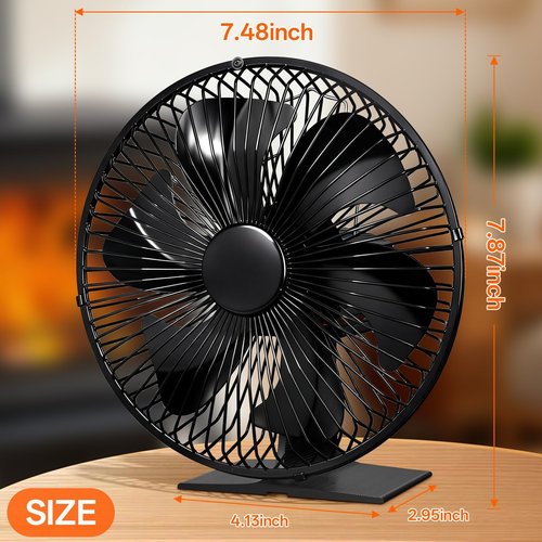 JossaColar Heat Powered Wood Stove Fan with Safety Guard | Non Electric Heat Activated Fan for Wood Burning Stove/Log Burner | Thermoelectric Fireplace Fan | Stove Accecories