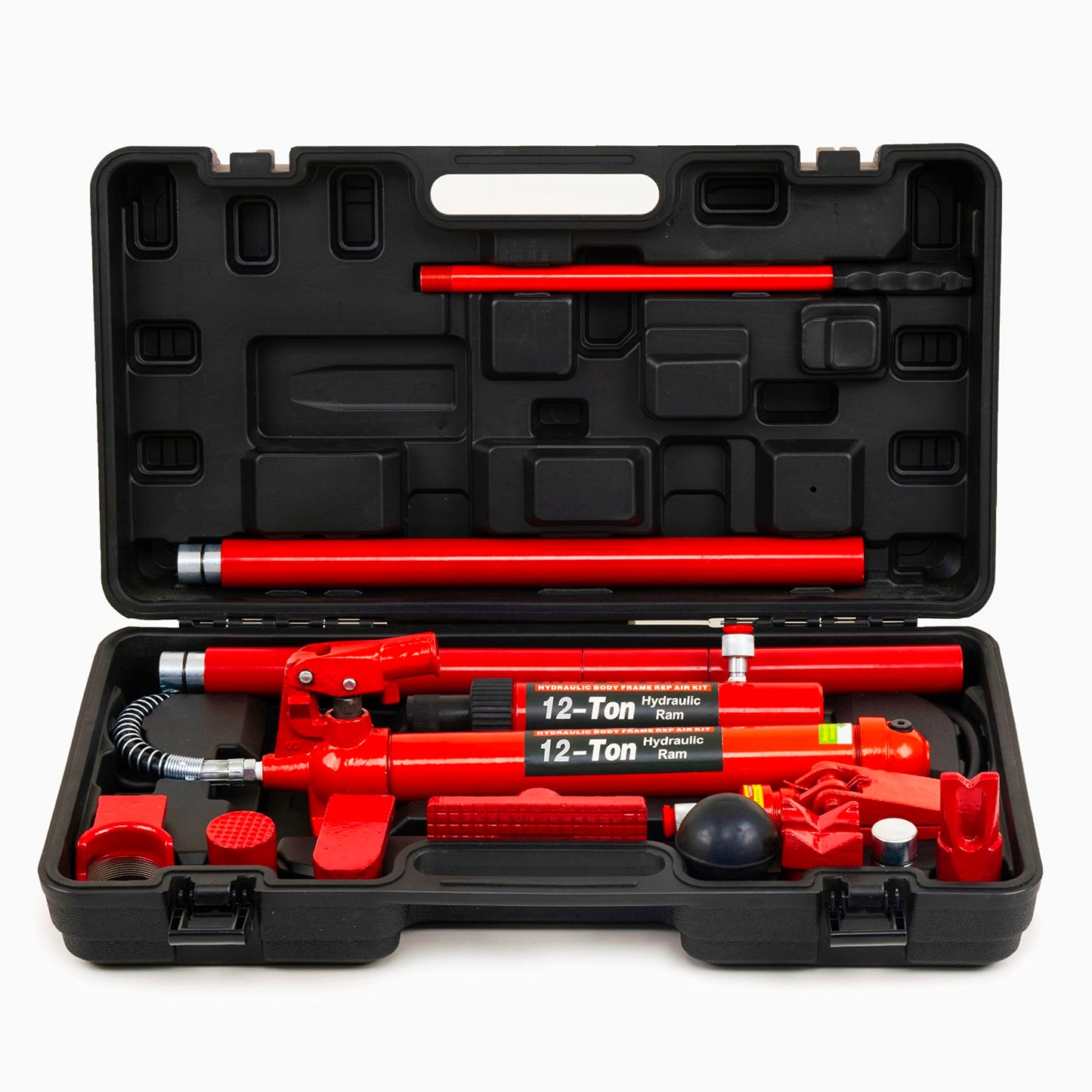 REDLOONG 6-20 Ton Porta Power Hydraulic Jack Kit, Heavy Duty Hydraulic Ram & Pump Set, Auto Body Frame Repair Tool with Extension Tubes for Car, Truck & Garage (tons, 12T)