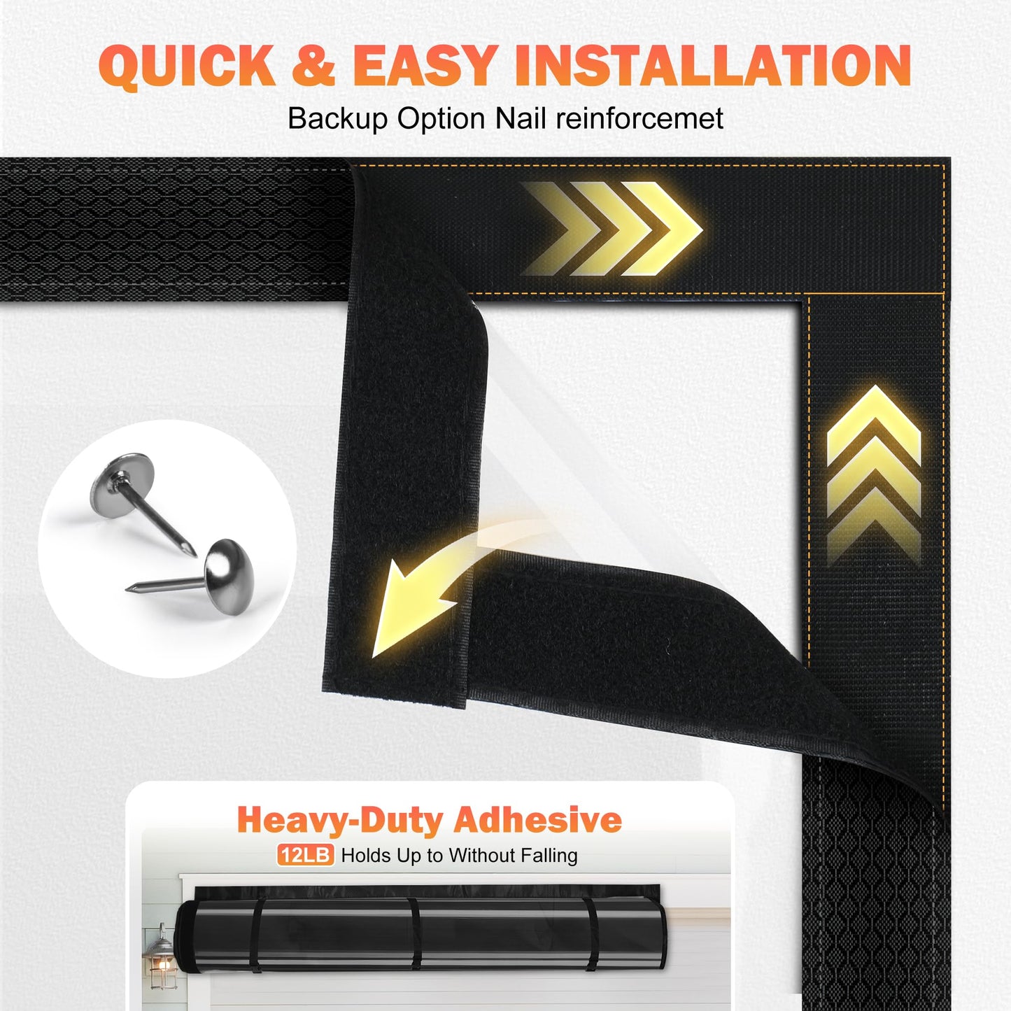 Car Garage Door Insulation Kit Fits 16x7FT, Magnetic Thermal Insulated Door Curtains for Winter with Clear Window, Garage Door Cover Blanket Panels Screen for 2 Car Garages