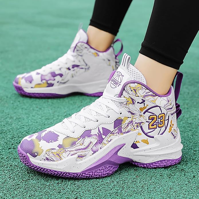 Boys Basketball Shoes Breathable Indoor Athletic Shoes Youth Outdoor Fashion Sneakers Comfortable Basketball Shoes for Girls