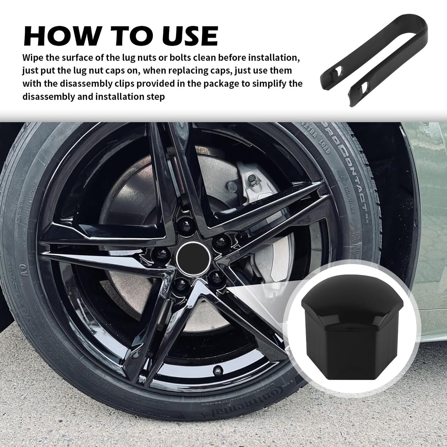 20PCS 21mm Lug Nut Covers with Disassembly Tool,Hex Lugnut Covers for Protecting & Decorating Wheel Bolts,Rust-Resistant Car Accessories Lug Nut Caps for Cars SUVs (21mm)