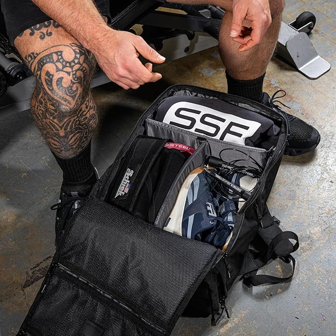 SERIOUS STEEL FITNESS Pro Backpack With Removable Dividers (1680D Nylon - Black)