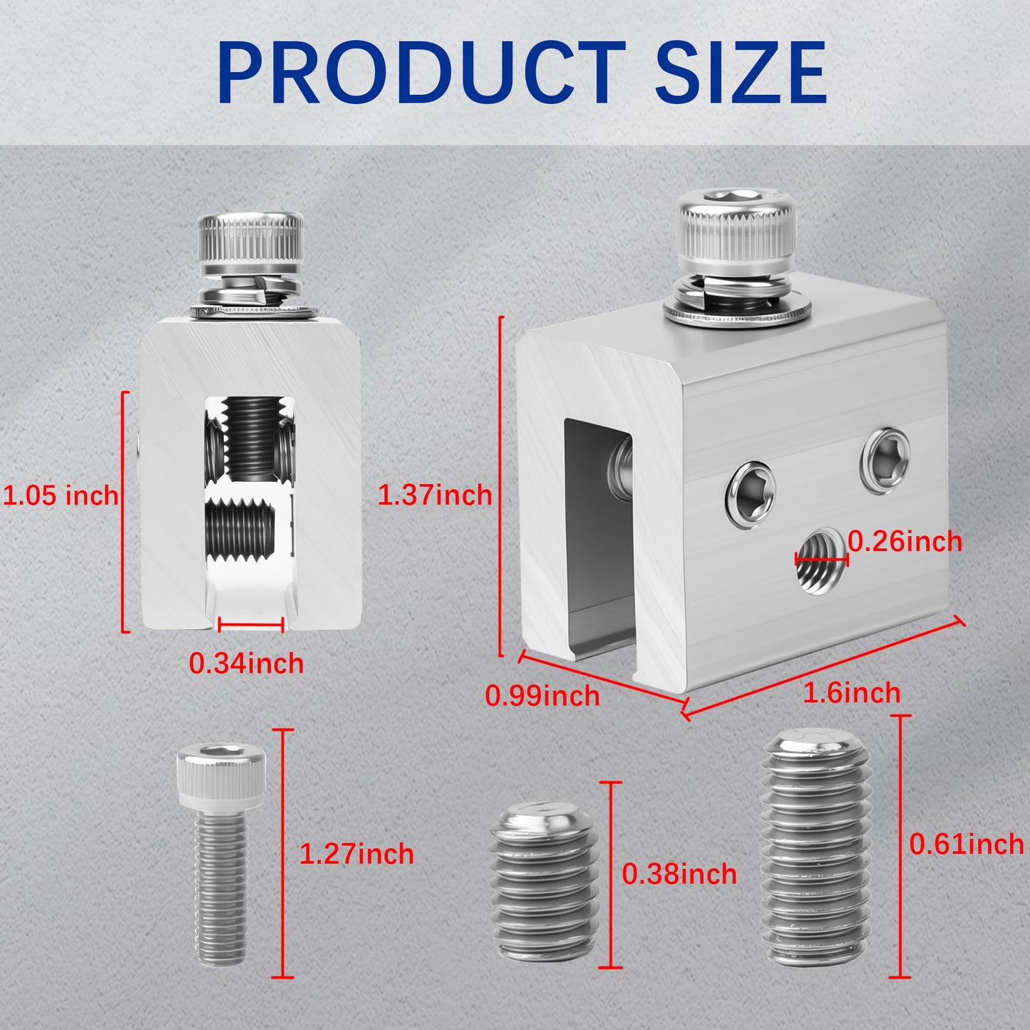 Mindoub 48 PCS Metal Roof Panel Clamps for Standing Seam Roofs, Non-Penetrating Aluminum Brackets with Stainless Steel Screws for Solar Racking Systems, Snow Guards, and Heat Cables, U-Shaped Base