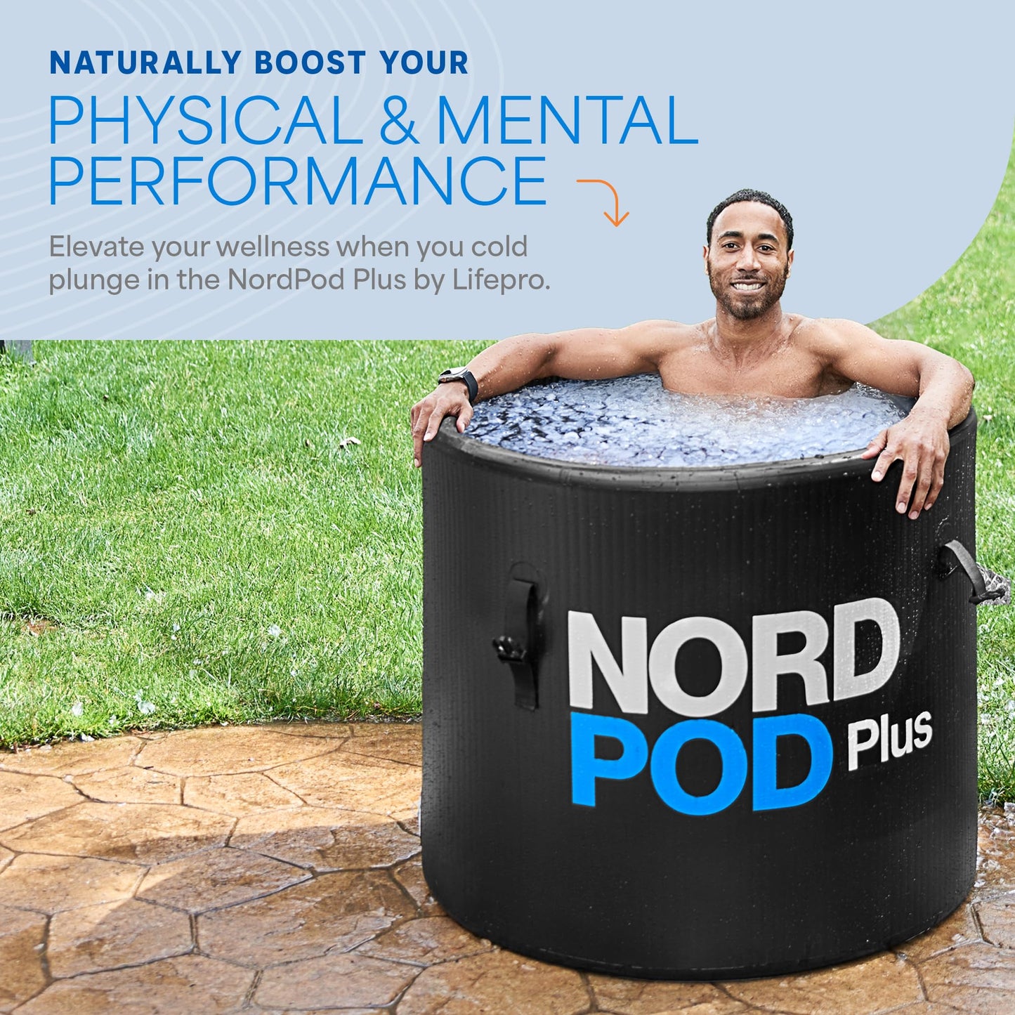 LifePro NordPod Plus Recovery Ice Tub – Portable Cold Plunge Tub with Drop-Stitch Construction – Ice Bath Tub for Athletes – Cold Water Therapy Tub for Ice Bath Recovery with Inflatable Lid & Air Pump