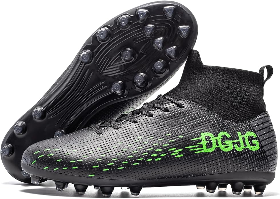 Youth Soccer Cleats Mens Training Football Cleats Lightweight Womens High-top Soccer Shoes AG, Tacos de Futbol para Hombre