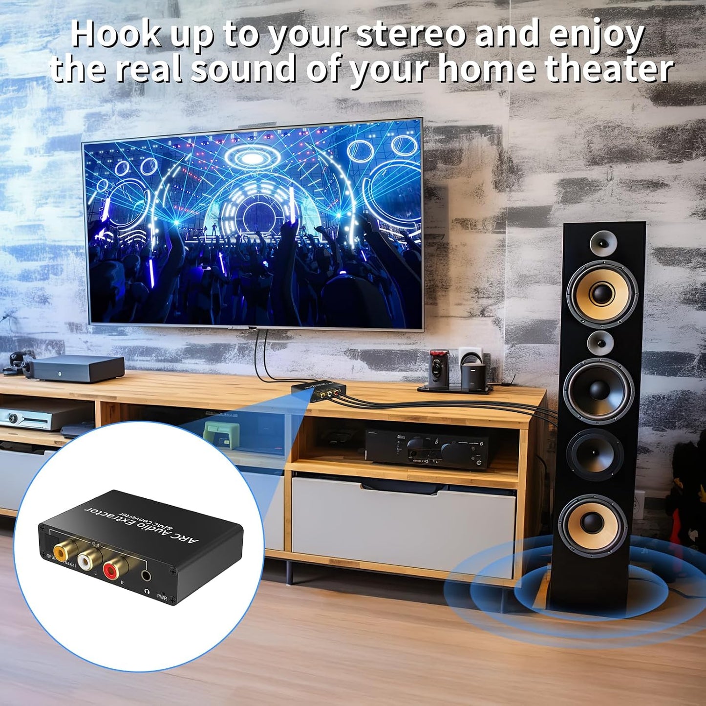 Tihokile 192KHz PS3 PS4 SPDIF/Optical/RCA/3.5mm HDMI ARC Audio Extractor, DAC Audio Converter, Digital to Analog