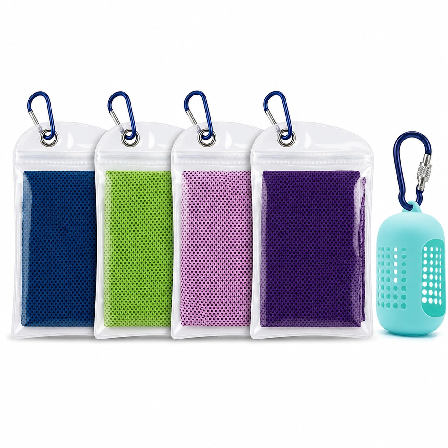 HiFisto 4 Pack Cooling Towels for Neck and Face, Sweat Ice Towels for Gym, Soccer Accessories for Game Day, Workout, Yoga, Golf, Camping, Hiking & Sports, Watch Party, Sports Fans,Hot Weather Relief