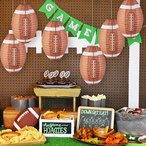 Easy Joy 12 Inch Football Party Decorations Football Lanterns Football Paper Lanterns Football Hanging Lanterns Creative Football Party Decorations