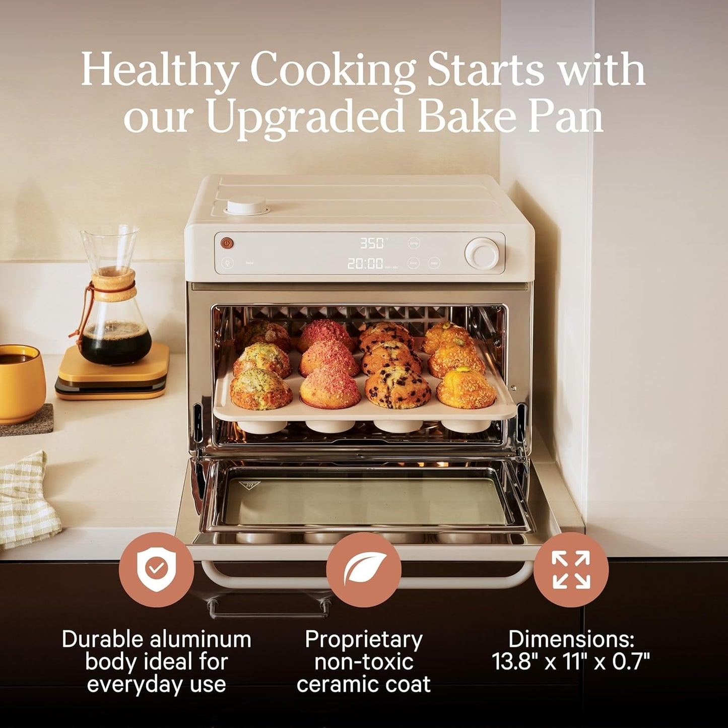 Our Place Wonder Oven - 6-in-1 Air Fryer Toaster Oven with Steam Infusion | Non-Toxic & PFAS-Free Combo