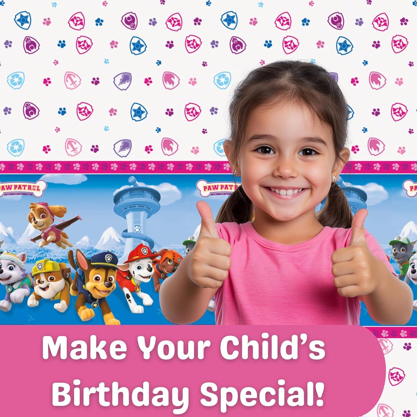 Skye Paw Patrol Birthday Decorations - Complete Party Set for 16 with Plates, Napkins, Banner & More