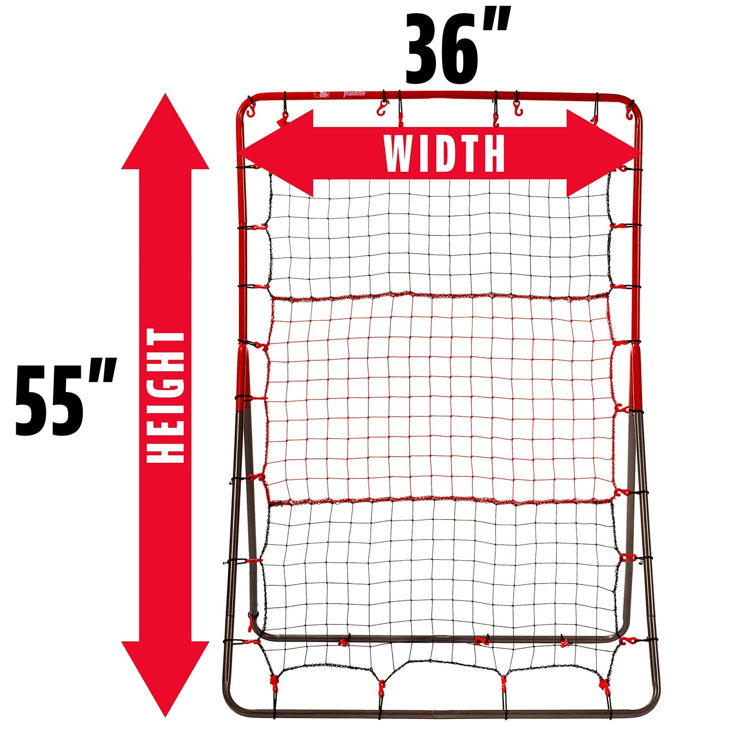 Franklin Sports Pitch Back Rebounder and Switch Hitter Pitching Target - 2 in 1 Return Trainer and Catcher Target - Perfect for Pitching, Fielding and Throwing Practice - 55 x 36 Inch
