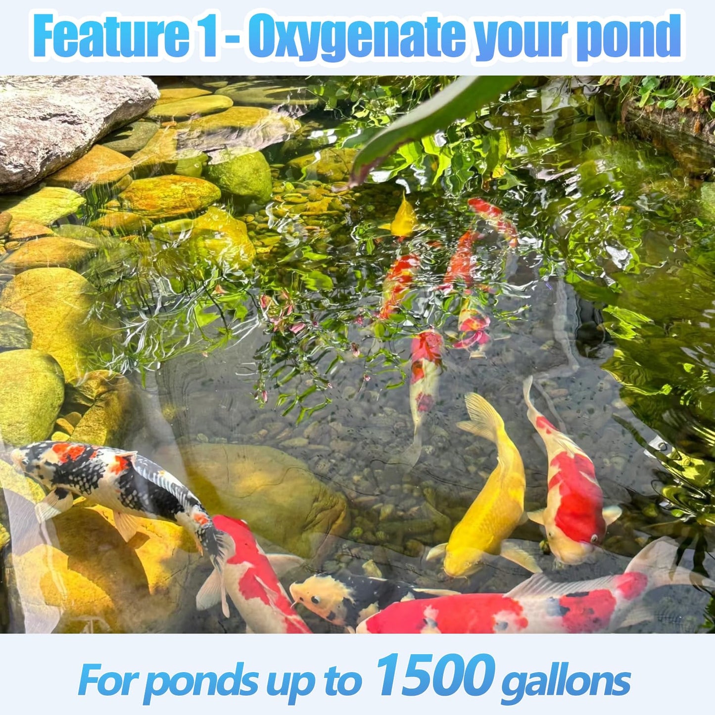 Pond Fountain Aerator Pump, 1HP 110V 15,000 GPM Pond Fountain, pond aerator, 15 Amp/100-foot Power Cord, Timer Controller, Suitable for Pond and Lake Aerator Pumps