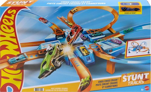 Hot Wheels Track Set - Motorized Booster with 4 Intersections for Crashing | 1:64 Scale Toy Car