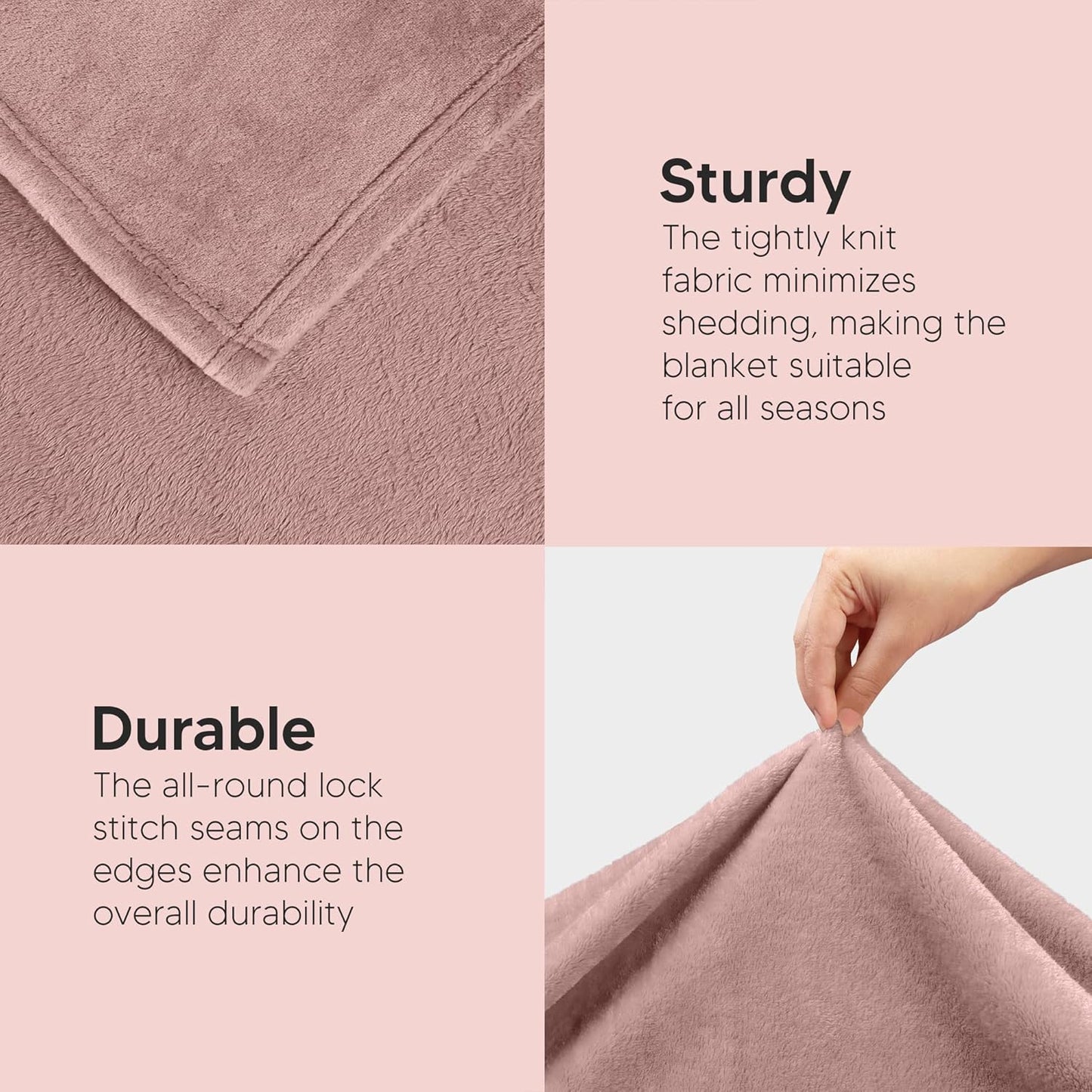 Utopia Bedding Fleece Blanket - Queen Size Rose Pink | 300GSM Luxury Soft Microfiber (90x90 Inch)