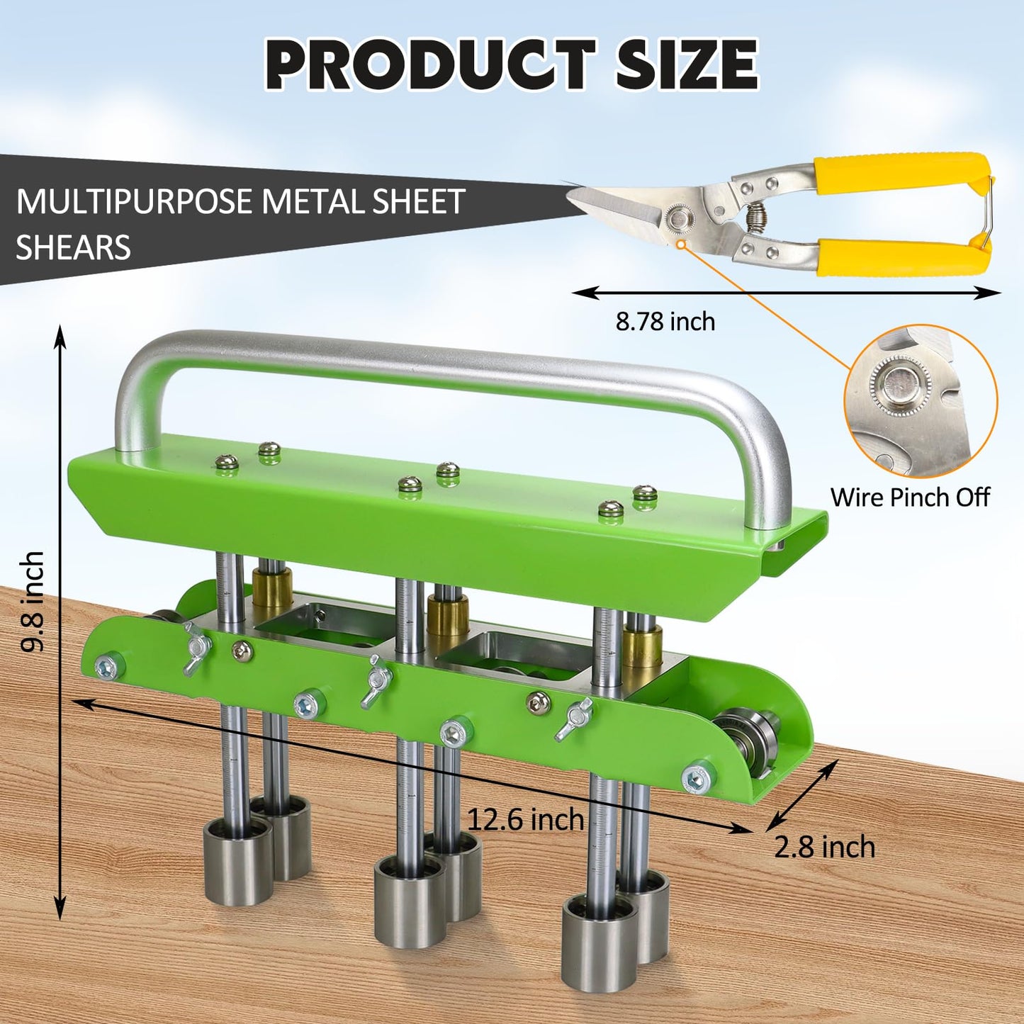 Three-Station Edge Roller Bender 0-90°Bending Angle Adjustable for 29 to 22-Gauge Steel,Making 5/8" to 4" (16 to 102 mm) Bends Large Sheet Metal Bender