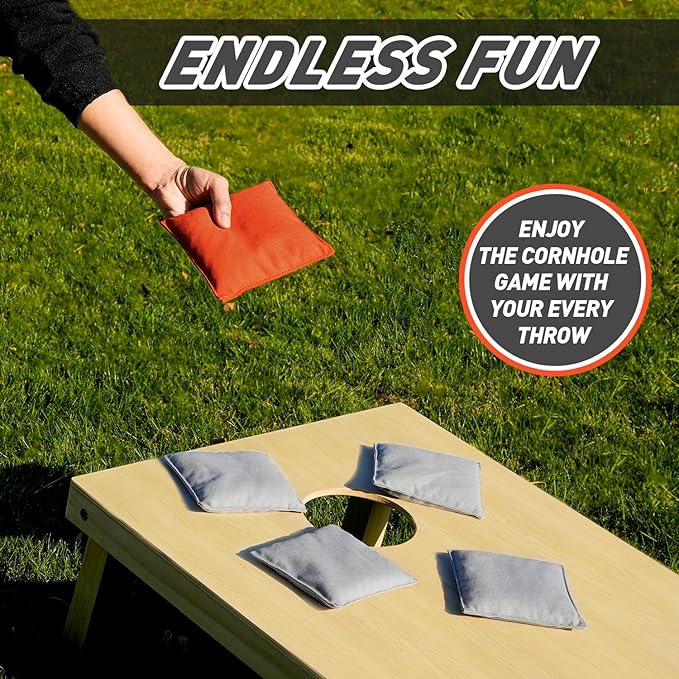 Cornhole Bags Set of 8 Regulation Corn Hole Bean Bags for Cornhole Game, Professional Weather Resistant Corn Hole Bags with Tote Bag