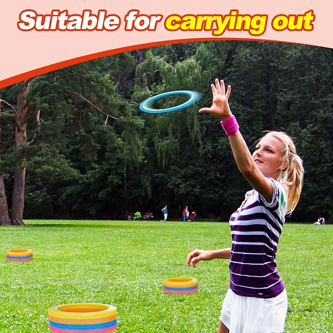 Jenaai 20 Pcs Flying Disc for Kids 10 Inch Flying Ring Adults Pool Disc for Family Outdoor Beach Lawn Backyard Garden Sport Playing Toss Game Gift