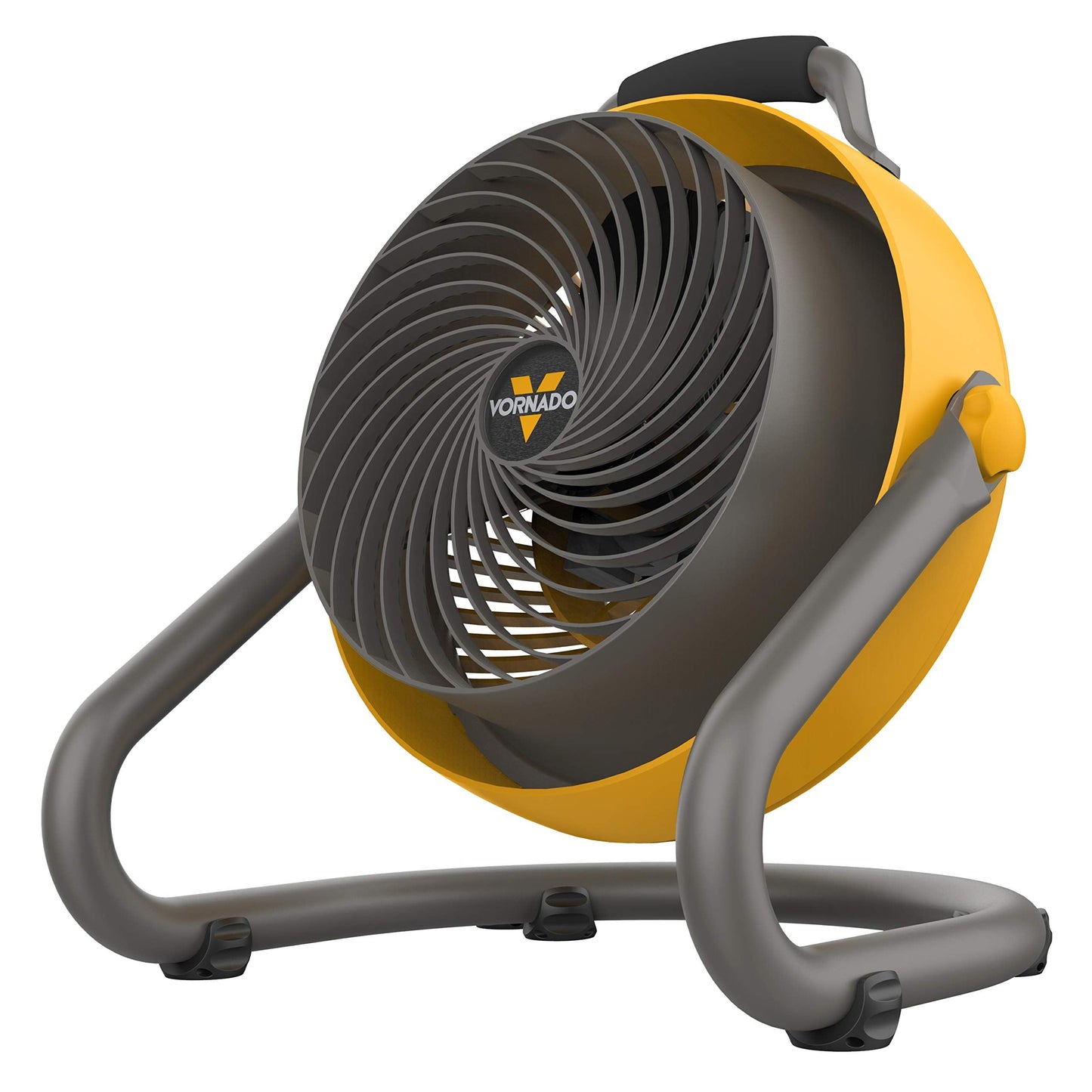 Vornado 293 Large Heavy Duty Shop Fan, 3 Speed Electric Fan, High Impact Casing, IP54-Rated Motor, Whole Room Air Circulator, Pivoting Head, Carry Handle, 16” Floor Fan for Bedroom and Garage, Yellow