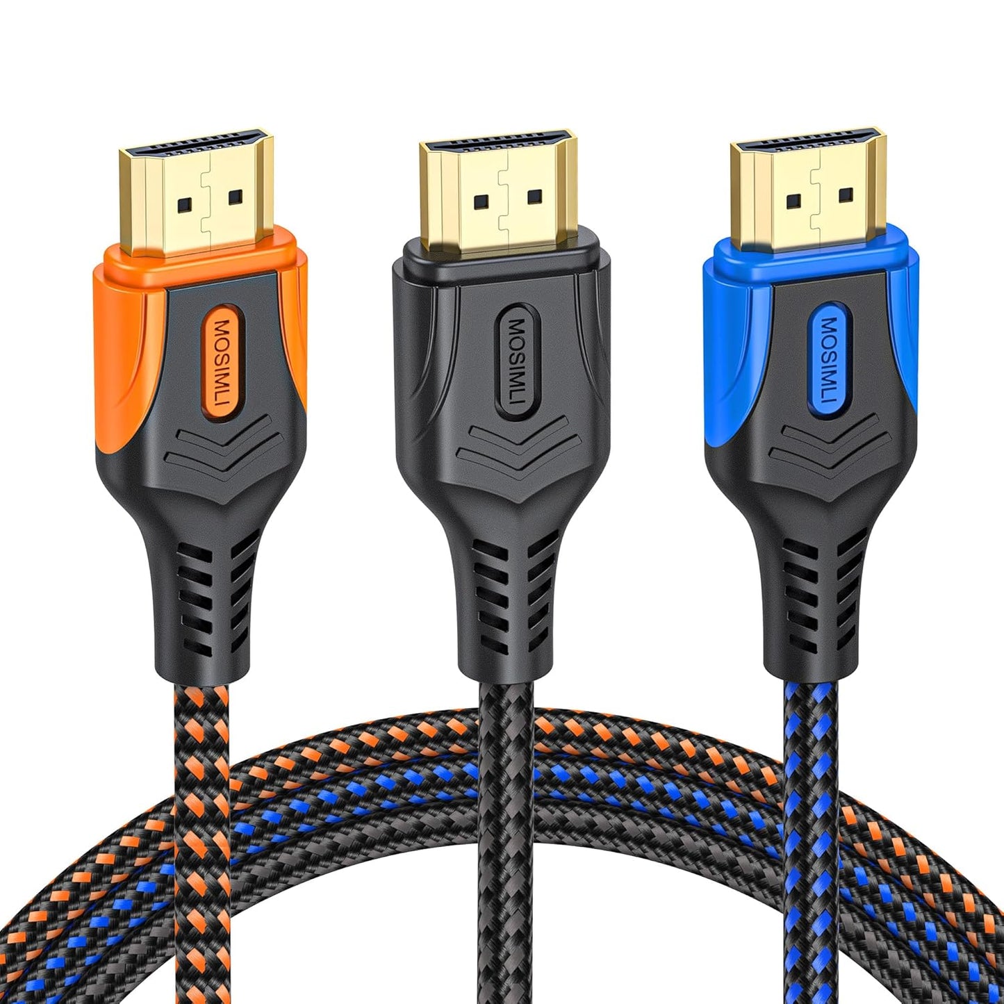 4K 3FT 3-Pack(Tri-Color), 18Gbps 2.0 4K@60Hz 2K@240Hz, HDR10, Dolby, 2.2 PS5, HDMI Cable High Speed HDMI Cable