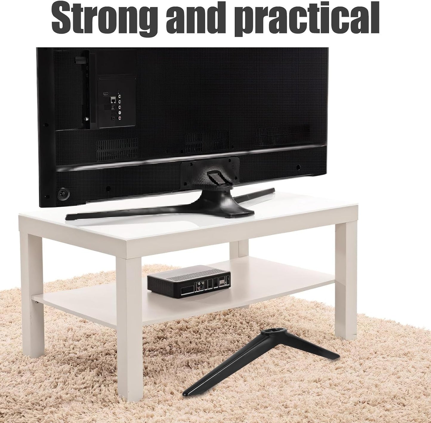 BESPORTBLE 1 Set 28-65 Inch TV Stand Legs: No Drill Smart TV Tabletop Base Support/Leg Stand Non-Slip Compatible