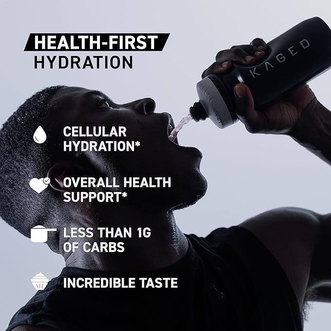 Kaged Hydration Electrolytes Powder | Lemon Lime | Hydra-Charge Sports Drink Mix | Pre, Post, Intra Workout | Low Carb, Vegan, Gluten Free | Supplements for Men & Women | 60 Servings