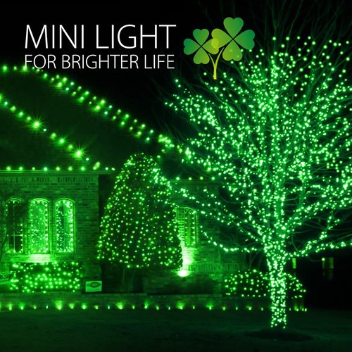 Minetom St. Patrick's Day Mini String Lights - 100 Count, 27 Feet Waterproof Green Fairy Lights for Indoor/Outdoor Decor