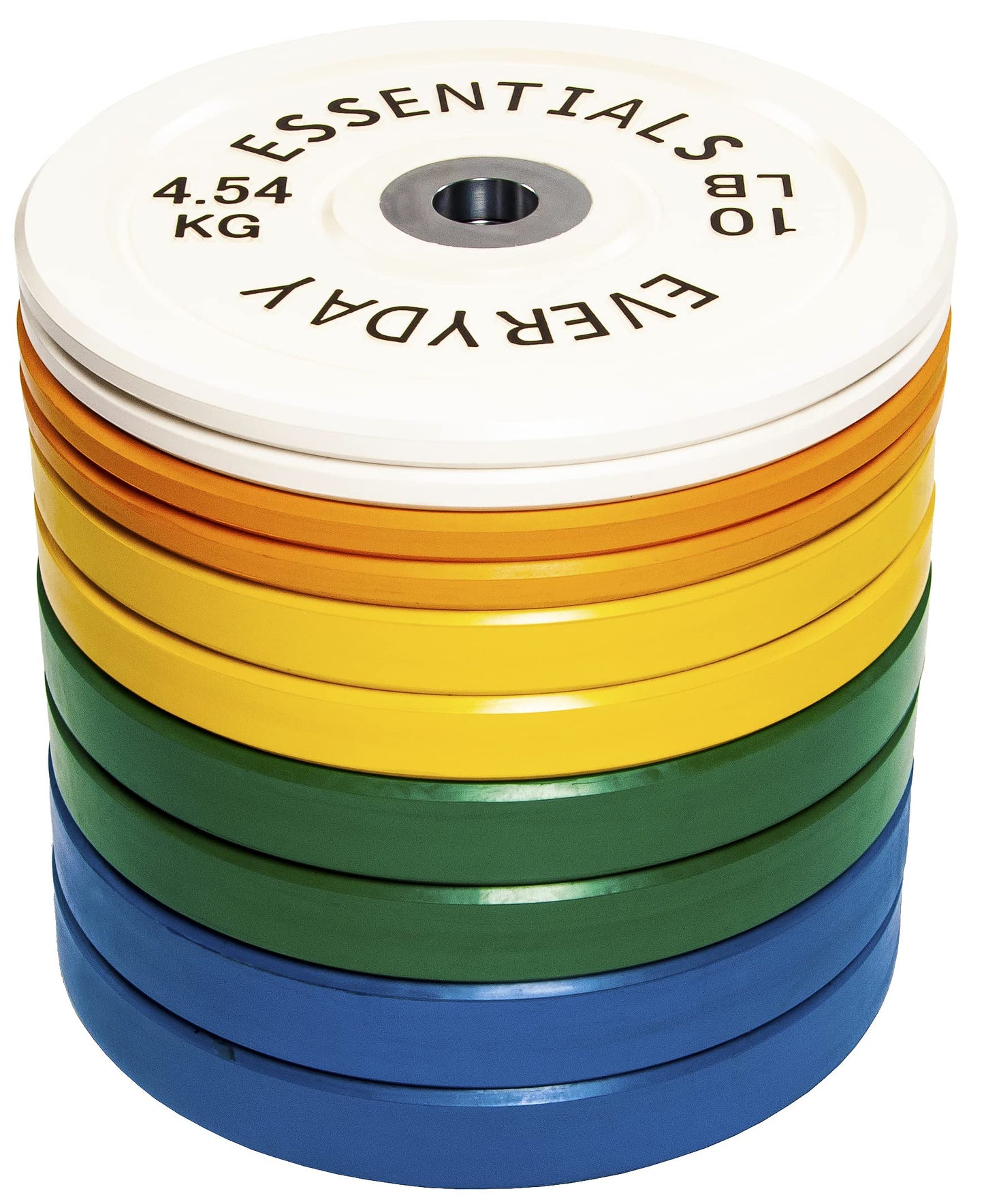 BalanceFrom Color Coded Olympic Bumper Plate Weight Plate with Steel Hub, 260LB Set, 2x 10/15/25/35/45LB