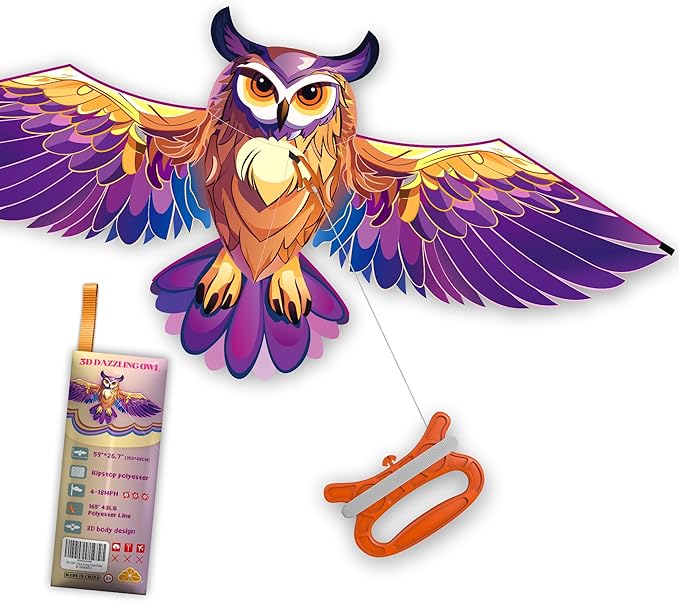 ORGCLDKT- 3D Lifelike Style Bird/Eagle Kite, Super Easy to Fly with, Ideal for Kids, Adults, Girls, Boys. Kites for The Beach, Grassland, Hiking