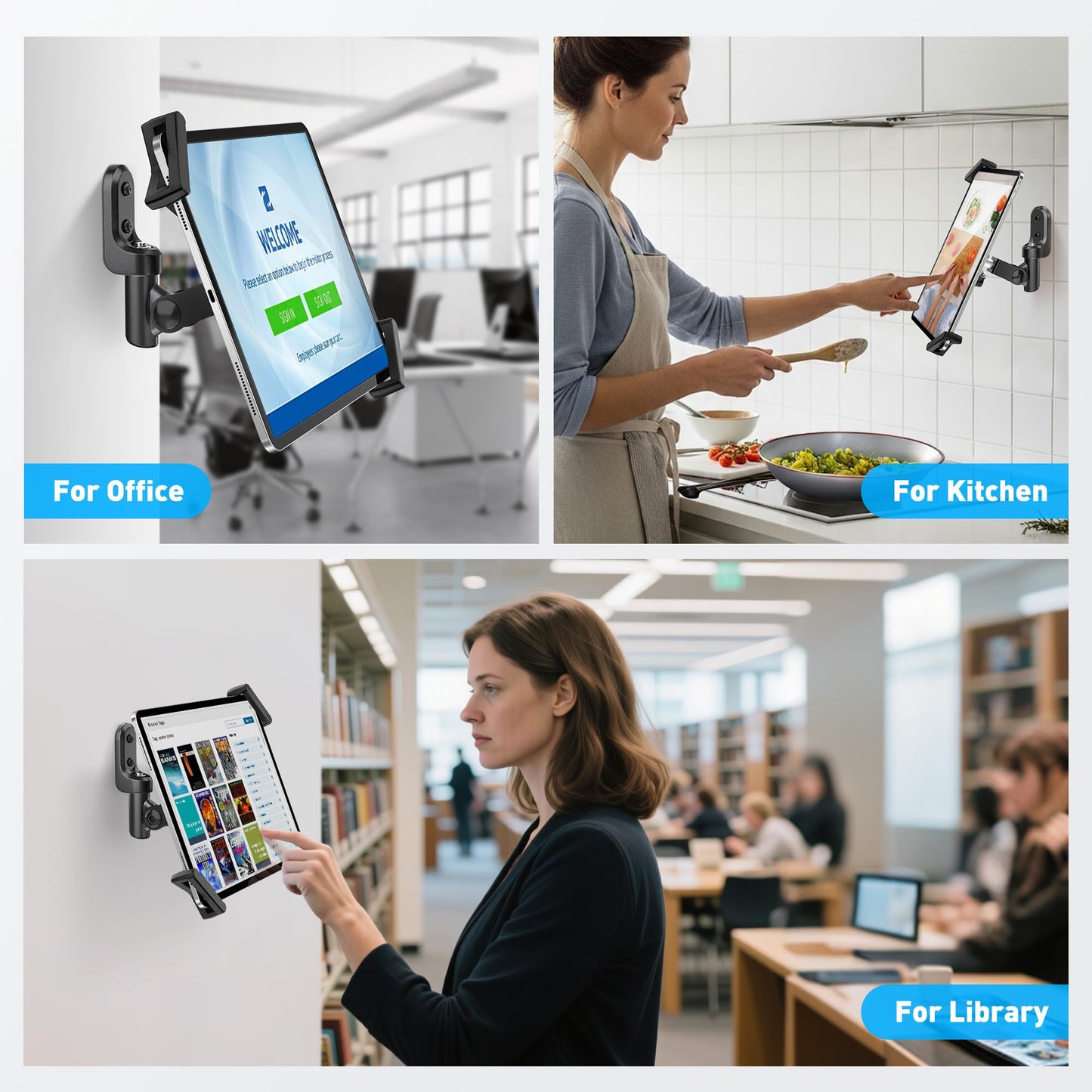 AboveTEK Anti-Theft iPad Wall Mount with Lock & Key, 360° Rotating Tablet Holder for 7.9"–14.6" Devices, Heavy-Duty Aluminum & Steel Kiosk Mount for POS, Restaurant, Retail & Business Displays