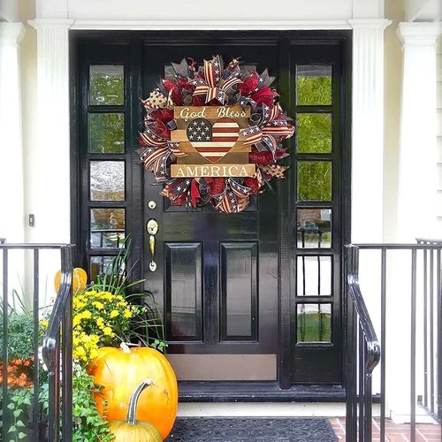 250th Anniversary Patriotic Wreath - Handmade Eagle Design for 4th of July & Memorial Day | Indoor/Outdoor Decor