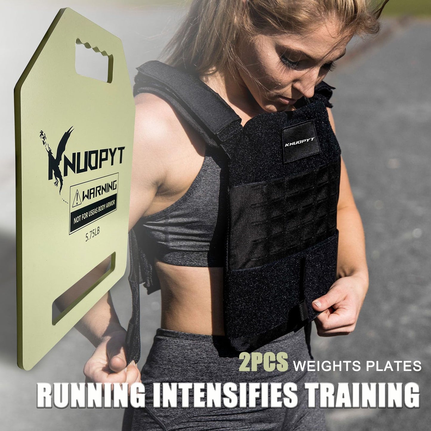 2 Pcs Weighted Vest Plates,5.75 LB Steel Weight Plates for Vests, Premium Steel Weighted Plates for Strength Training,Hiking,Trekking,Heavy Workout and Running Exercises(Beige)