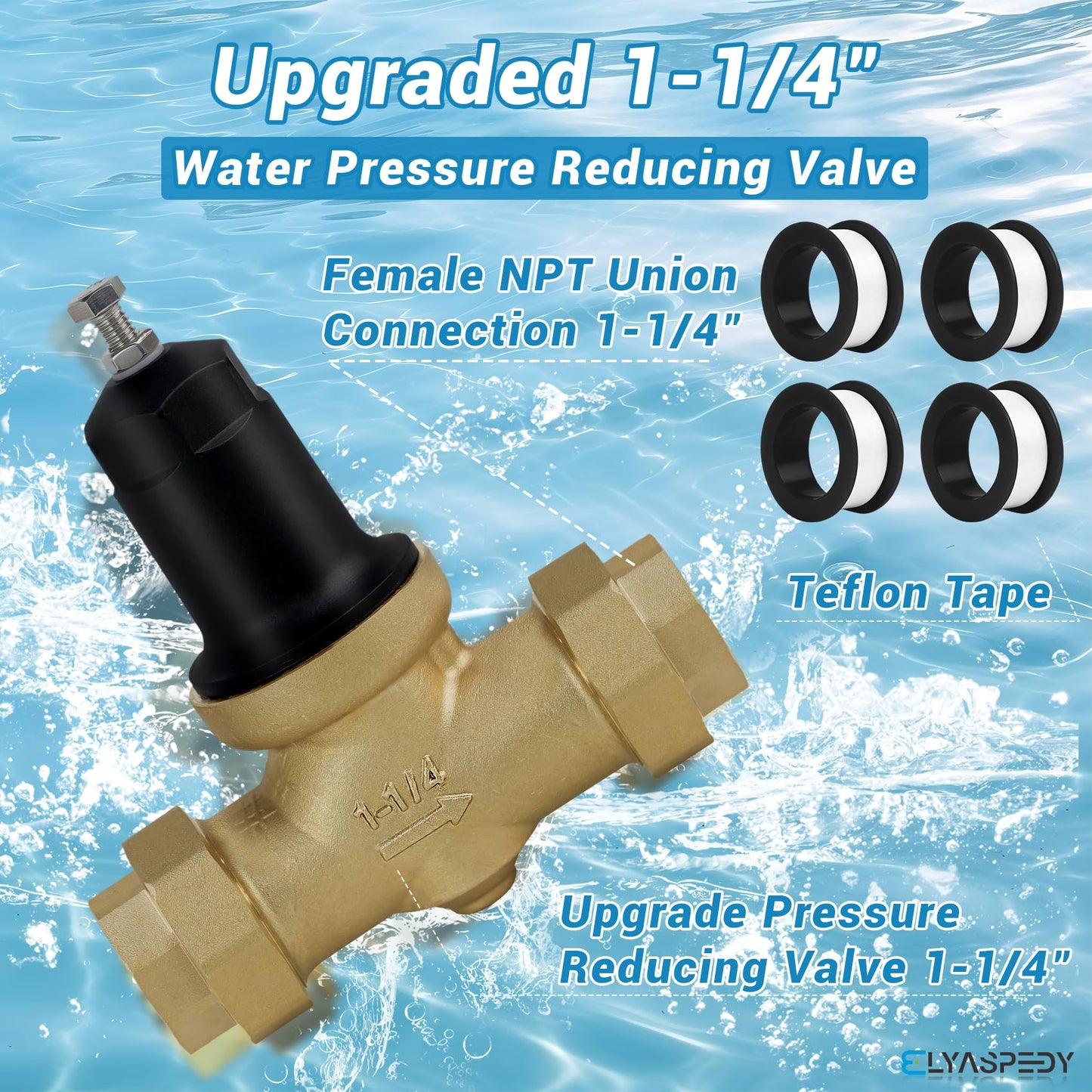 1-1/4 Inch 114-NR3XL Pressure Reducing Valve, with Double Internal Thread Pipe NPT Connection, Suitable for Zurn 1-1/4" NR3XLDULU Reducing Valves, Comes with Stainless Steel Screen and 2 gaskets