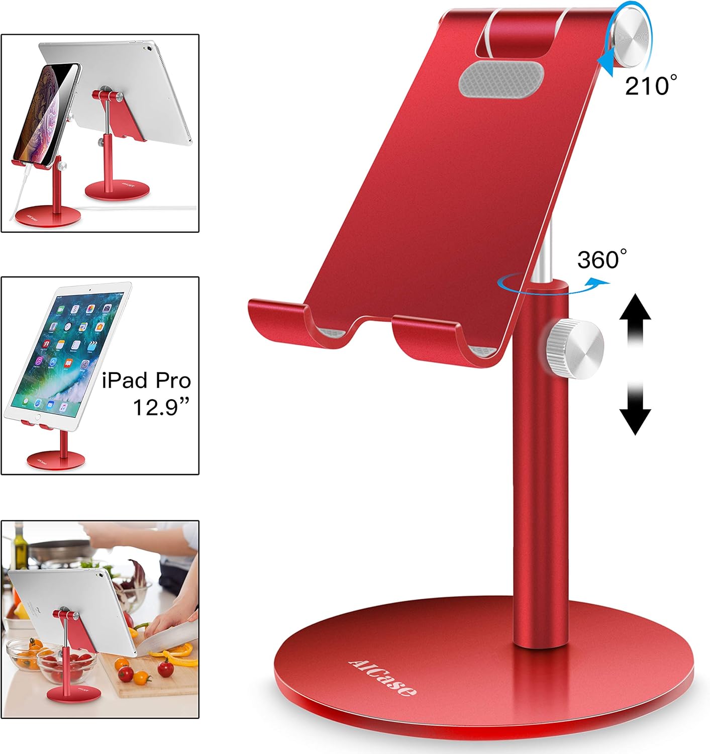 AICase Phone/Tablet/iPad(4-13 inch), Adjustable Tablet/Phone Stand, Telescopic Adjustable iPad Stand Holder,Universal
