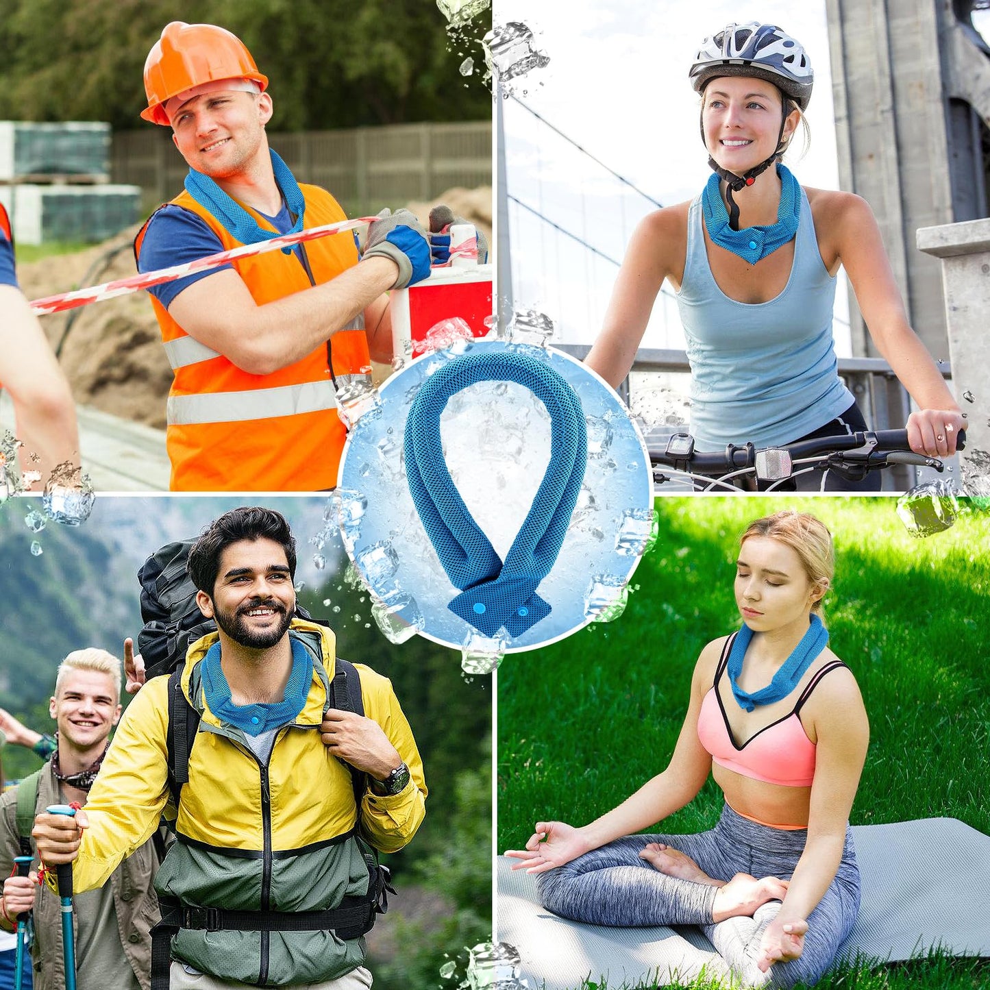 3 Pcs Cooling Neck Wraps - Cooling Towels with Ice Polymer, Soft Breathable Neck Coolers for Summer Heat Sports Gym Workout Men Women Gifts