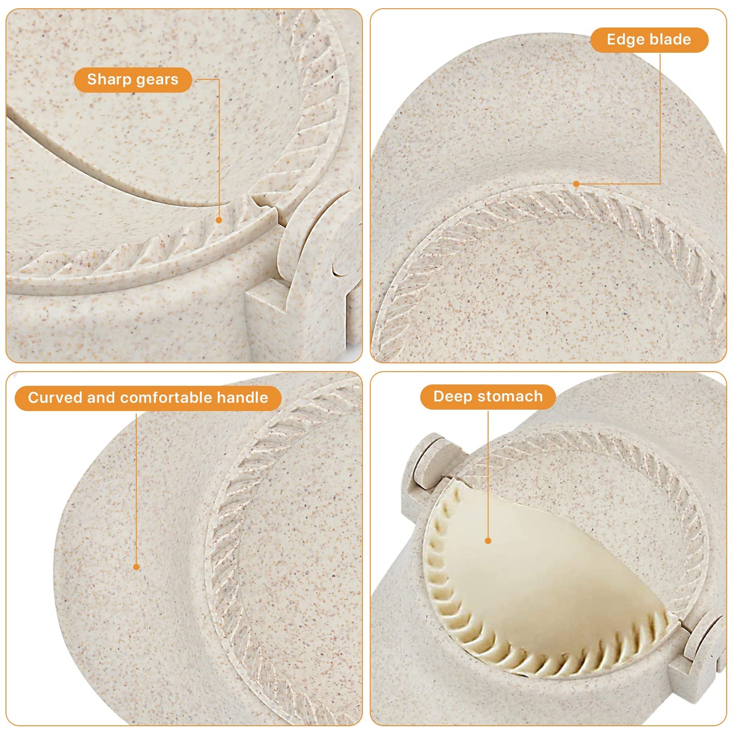 Worldity 7 Pieces Empanada Maker Press, All-in-One 3 Size (4.25/3.14/2.67in) Dumpling Maker Press with Dough Cutter and Stuffing Spoon, Dumpling Mold for Pierogi, Chinese Dumplings, Ravioli and Pie
