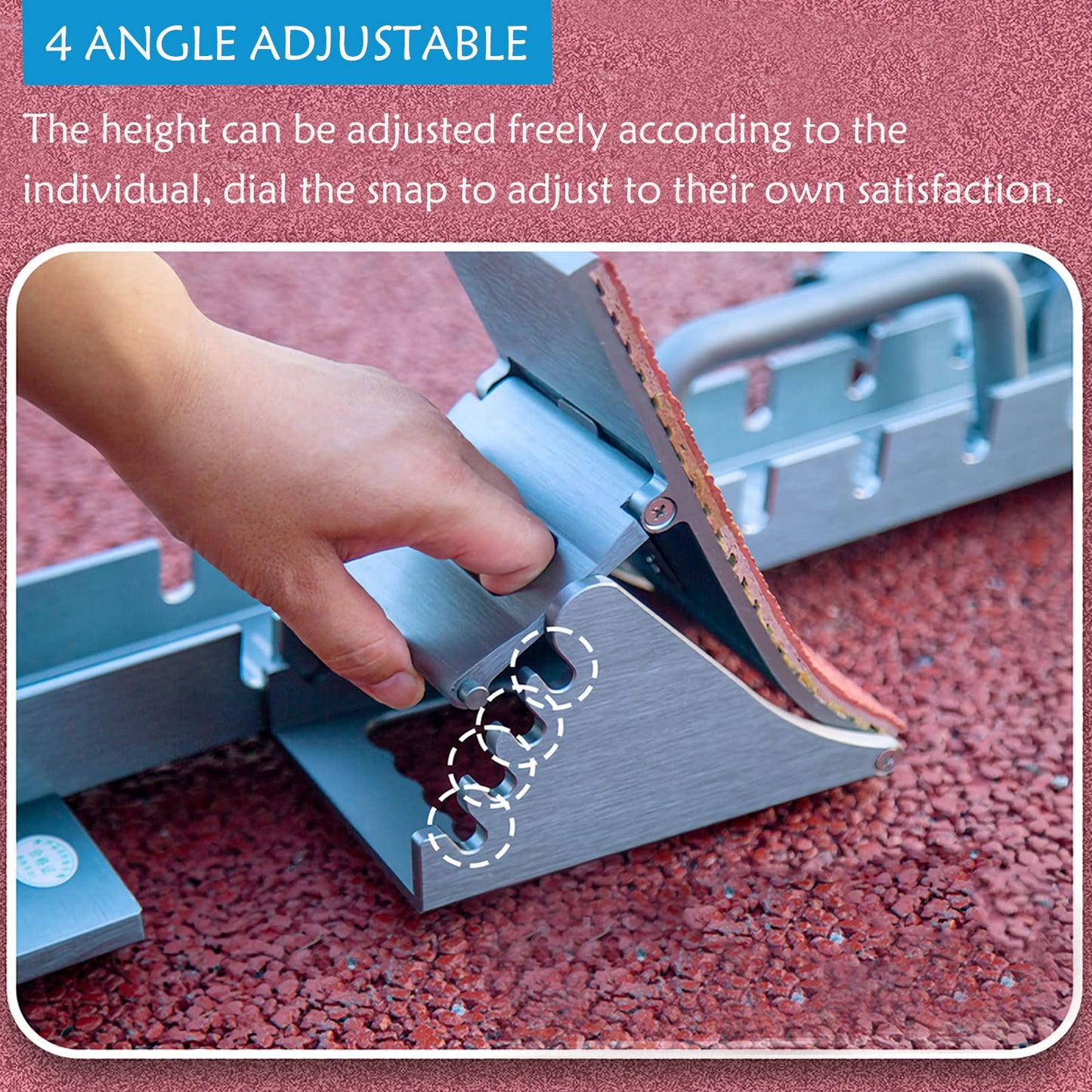 Supvision 35in High-Level Starting Blocks Aircraft Grade Aluminum Running Track Blocks Waterproof and Rustproof 4 Angle Adjustable Pedals for Track and Field Competition