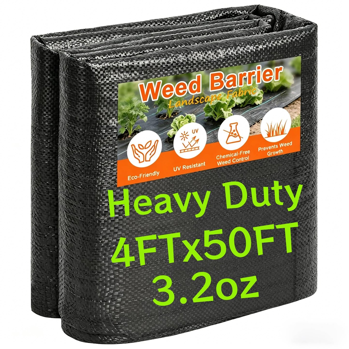 AMAGABELI GARDEN & HOME 4x50FT Weed Barrier Landscape Fabric Garden Cloth Heavy Duty Weed Control Blocker Mat Gardening Ground Cover Durable Woven Geotextile Fabric Driveway Underlayment
